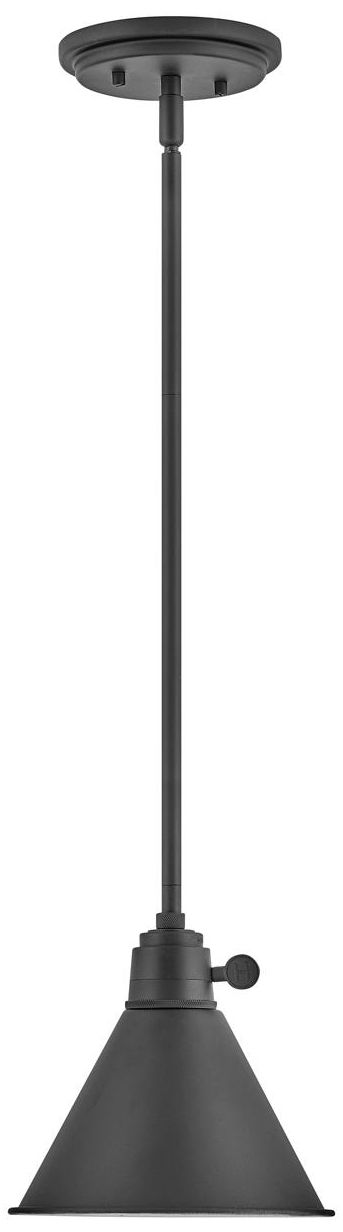 Image Hinkley Arti 7 3/4" Wide Black Mini Pendant