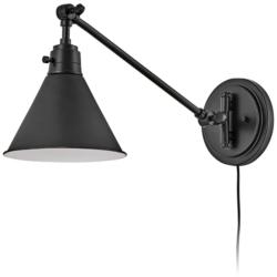 Hinkley Arti Black Adjustable Hardwire Wall Lamp