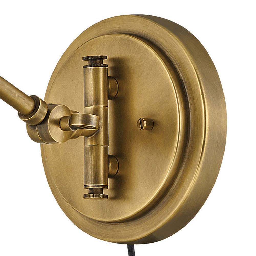 Hinkley Arti Heritage Brass Adjustable Hardwire or Plug-In Wall Lamp