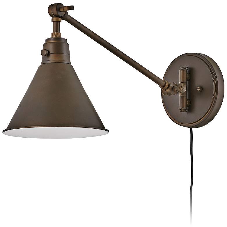 Image 1 Hinkley Arti Olde Bronze Adjustable Hardwire Wall Lamp