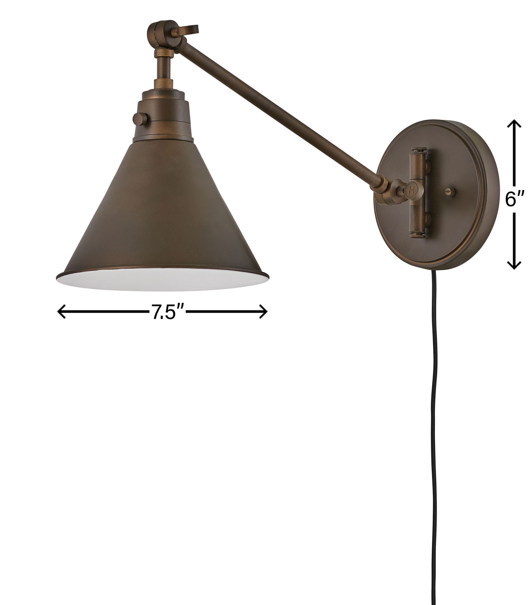 Hinkley Arti Olde Bronze Adjustable Hardwire Wall Lamp