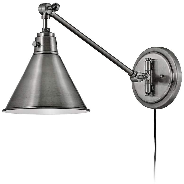 Image 1 Hinkley Arti Polished Antique Nickel Hardwire Wall Lamp