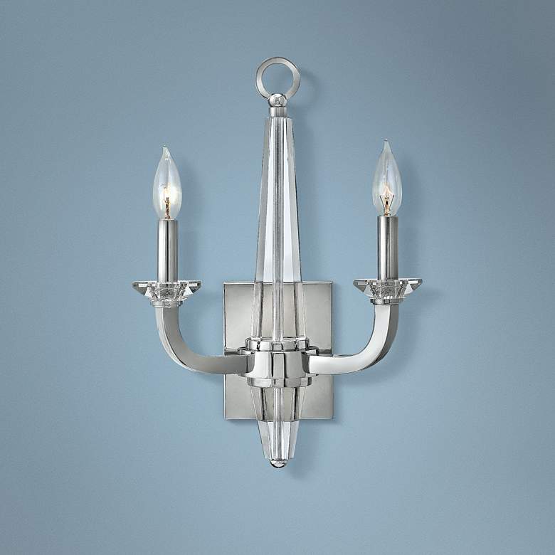 Image 1 Hinkley Ascher 17 3/4 inch High Nickel 2-Light Wall Sconce