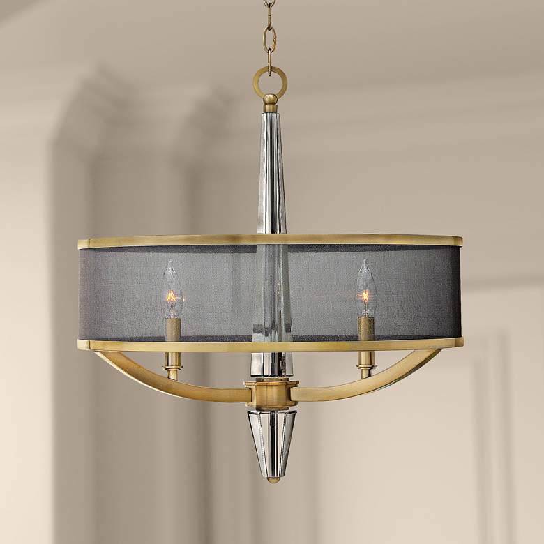 Image 1 Hinkley Ascher 21 1/4"W Brush Caramel 3-Light Chandelier