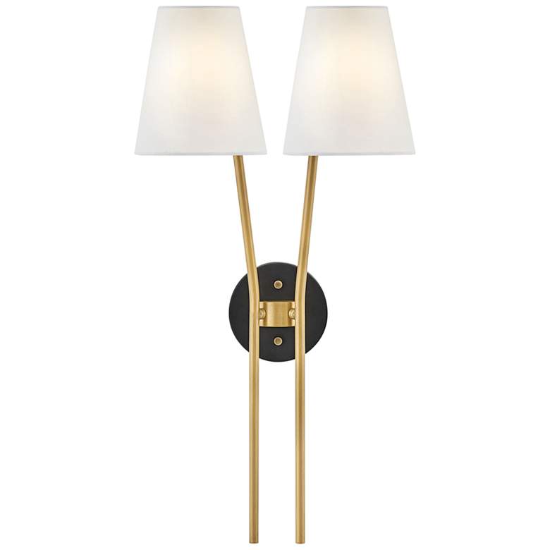 Image 1 Hinkley Aston 26 High 2-Light Modern Heritage Brass Wall Light