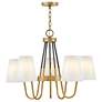 1_Hinkley Aston 28 1/4" Wide Bent Arm Heritage Brass Shade Chandelier