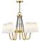 Hinkley Aston 28 1/4" Wide Bent Arm Heritage Brass Shade Chandelier