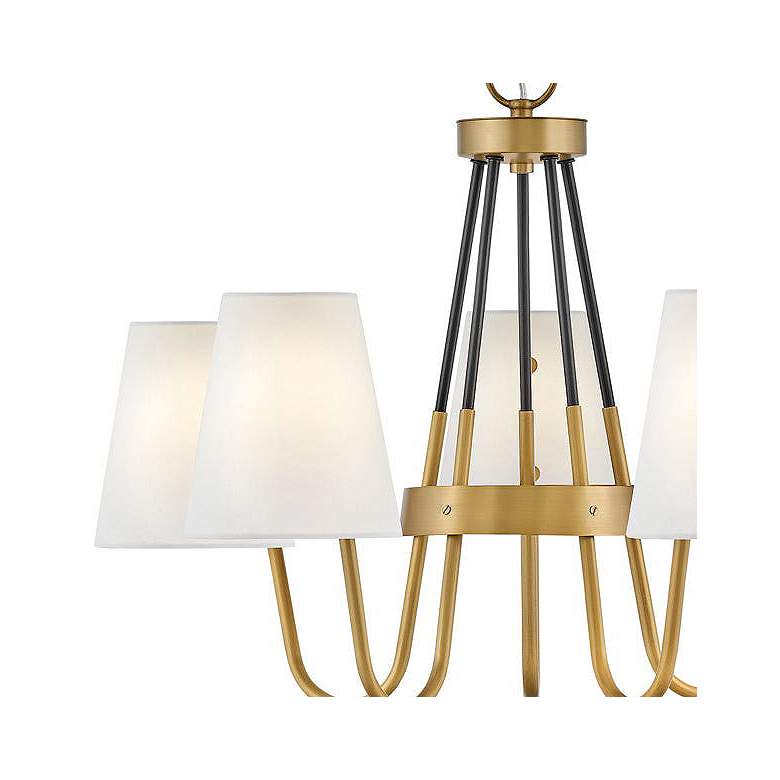 Image 2 Hinkley Aston 28 1/4" Wide Bent Arm Heritage Brass Shade Chandelier more views