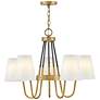 2_Hinkley Aston 28 1/4" Wide Bent Arm Heritage Brass Shade Chandelier more views