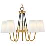 3_Hinkley Aston 28 1/4" Wide Bent Arm Heritage Brass Shade Chandelier more views