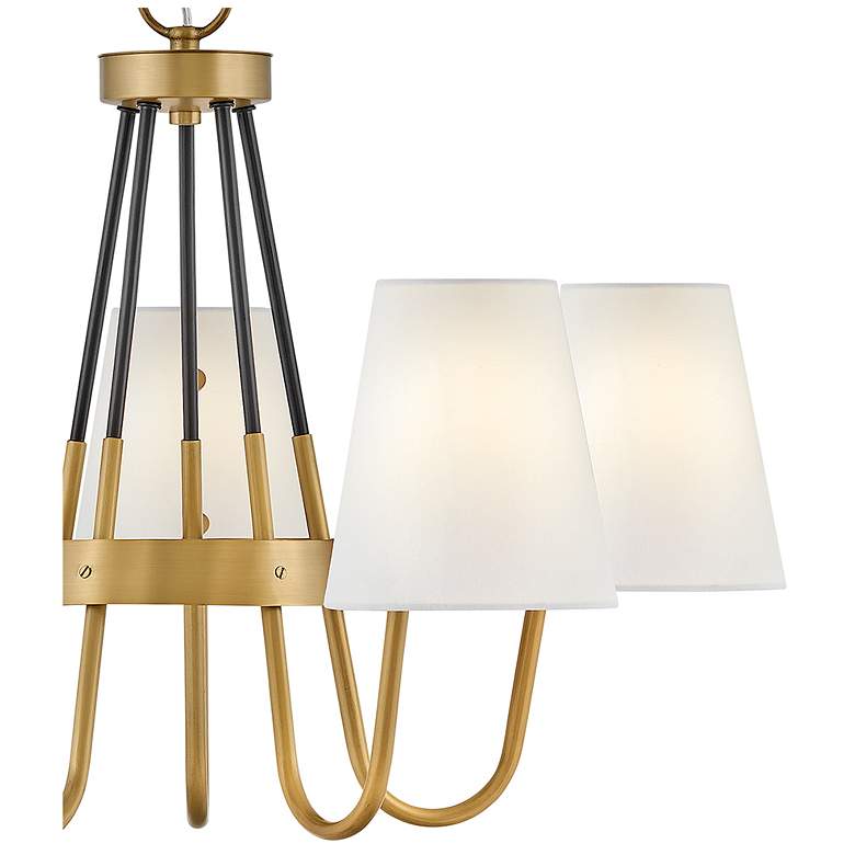 Image 4 Hinkley Aston 28 1/4" Wide Bent Arm Heritage Brass Shade Chandelier more views