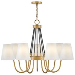 Hinkley Aston 33 1/4" Wide 7-Light Heritage Brass Chandelier