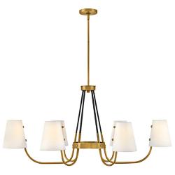 Hinkley Aston 45" Wide Heritage Brass 6-Light Linear Chandelier