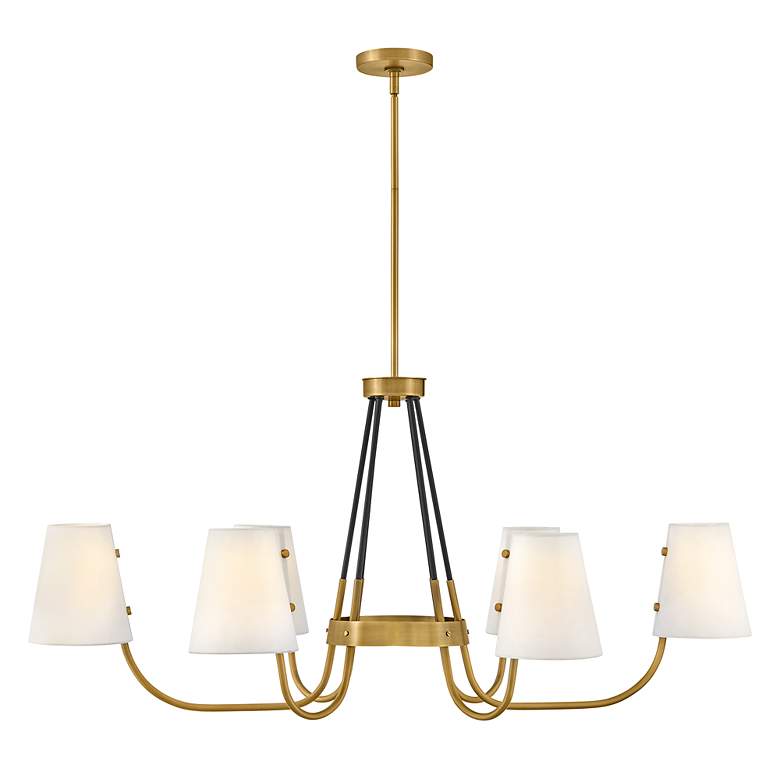 Image 2 Hinkley Aston 45" Wide Heritage Brass 6-Light Linear Chandelier more views