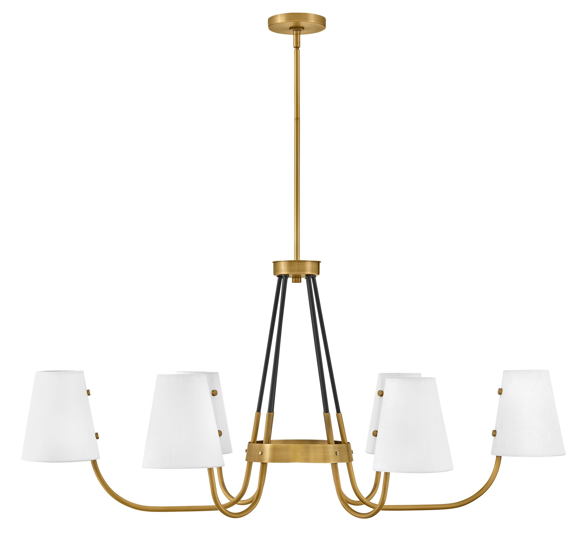 Hinkley Aston 45" Wide Heritage Brass 6-Light Linear Chandelier