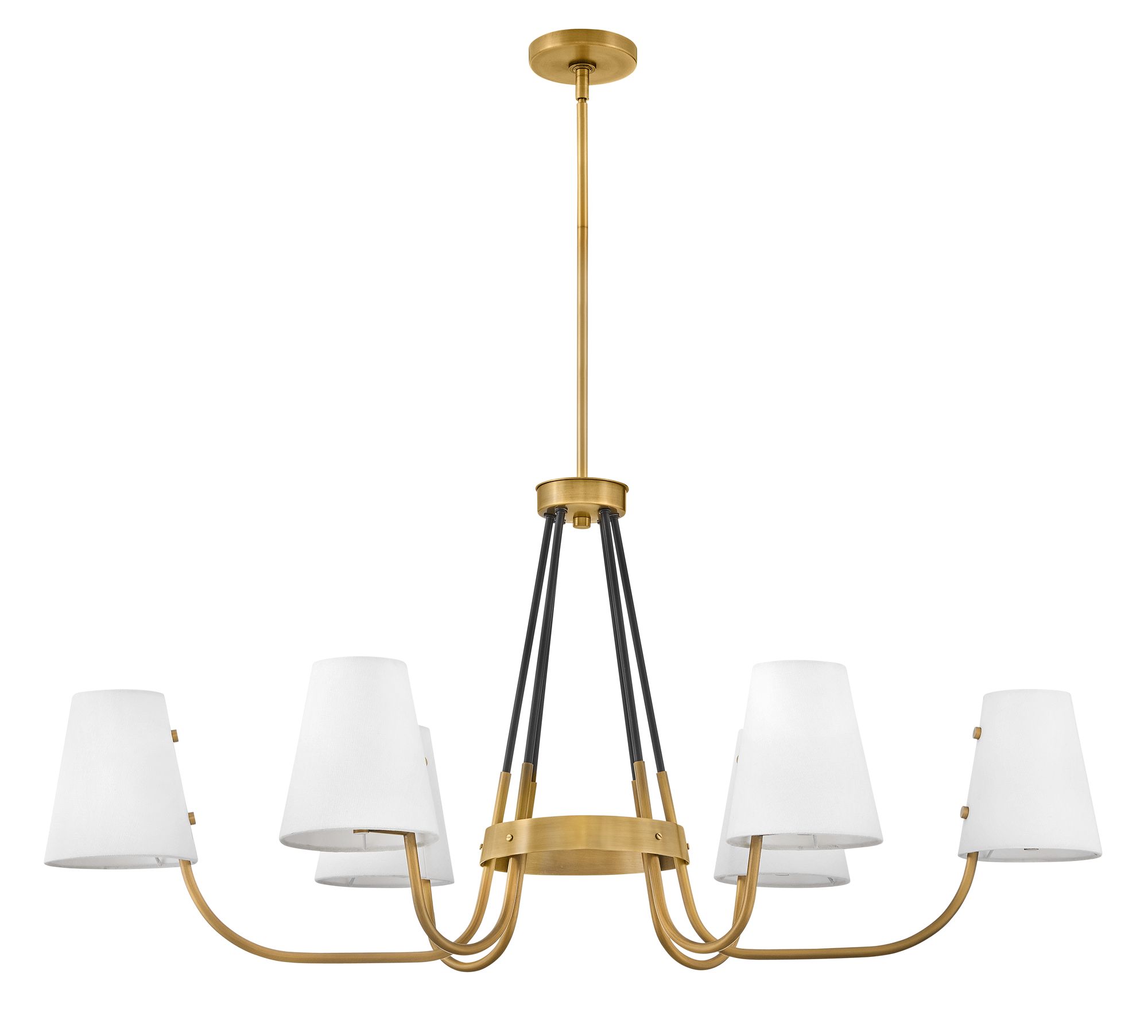 Hinkley Aston 45" Wide Heritage Brass 6-Light Linear Chandelier