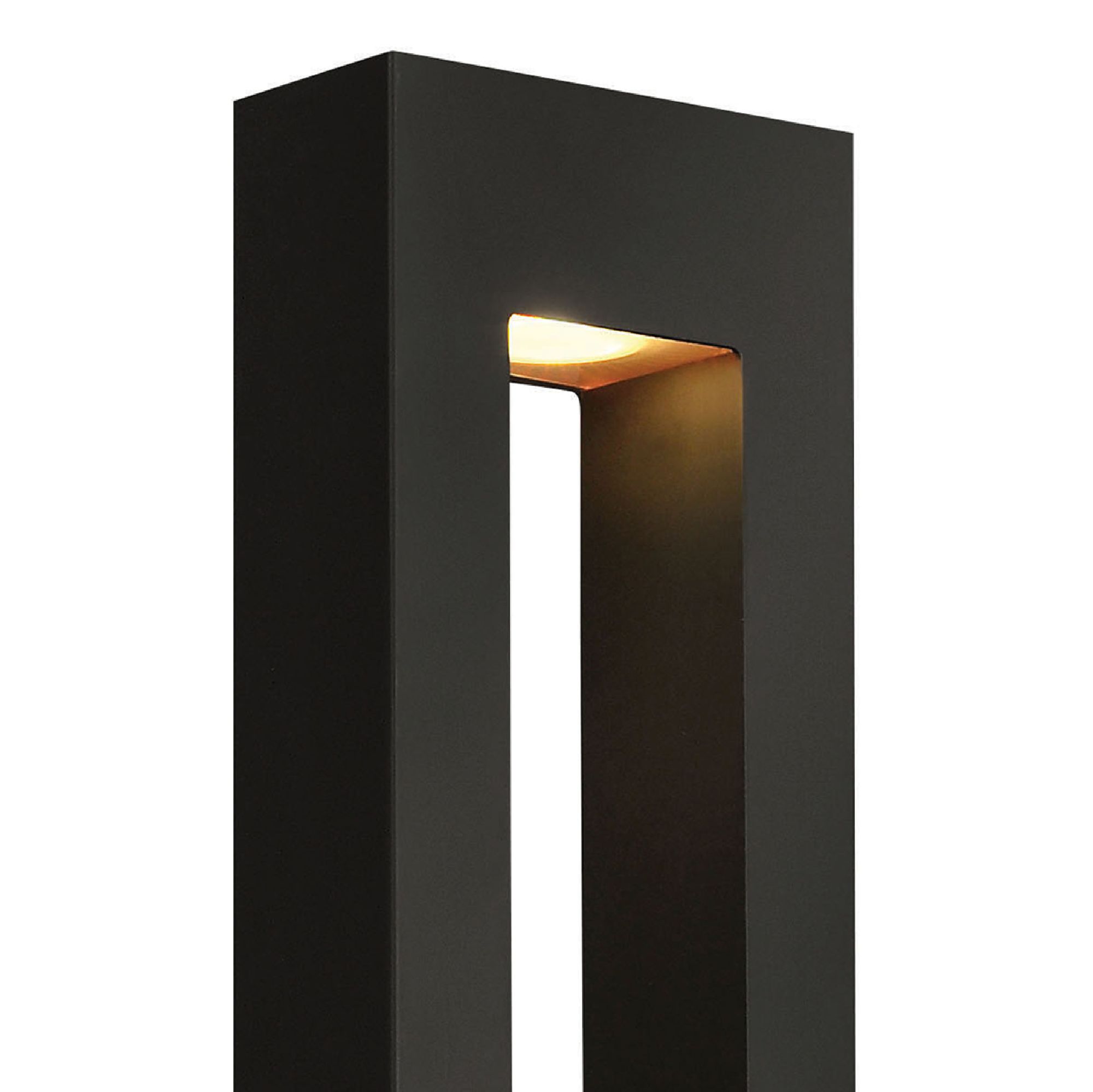 Image 4 Hinkley Atlantis 16" Black Rectangle Modern LED Outdoor Wall Light more views