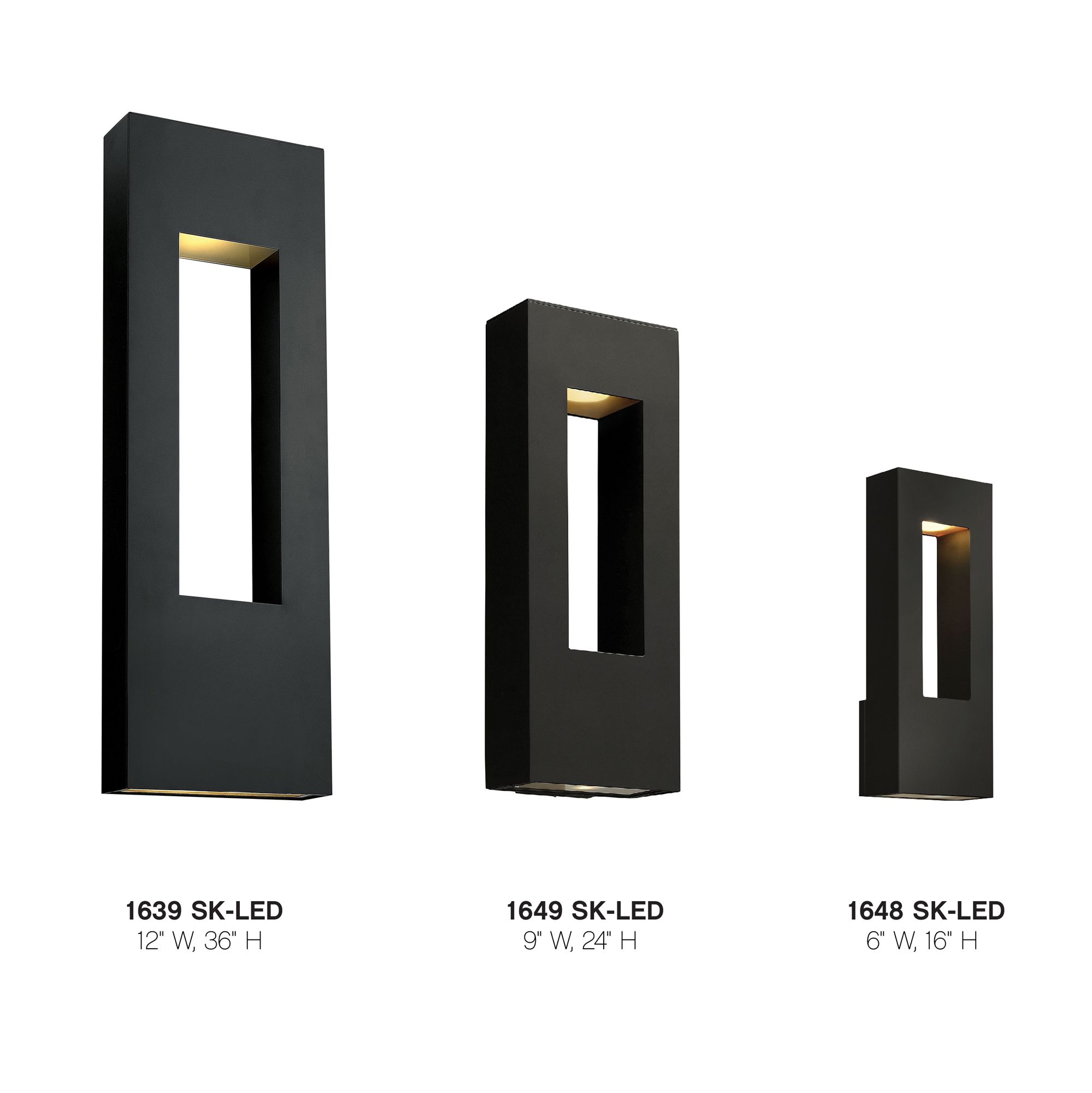 Image 7 Hinkley Atlantis 16" Black Rectangle Modern LED Outdoor Wall Light more views