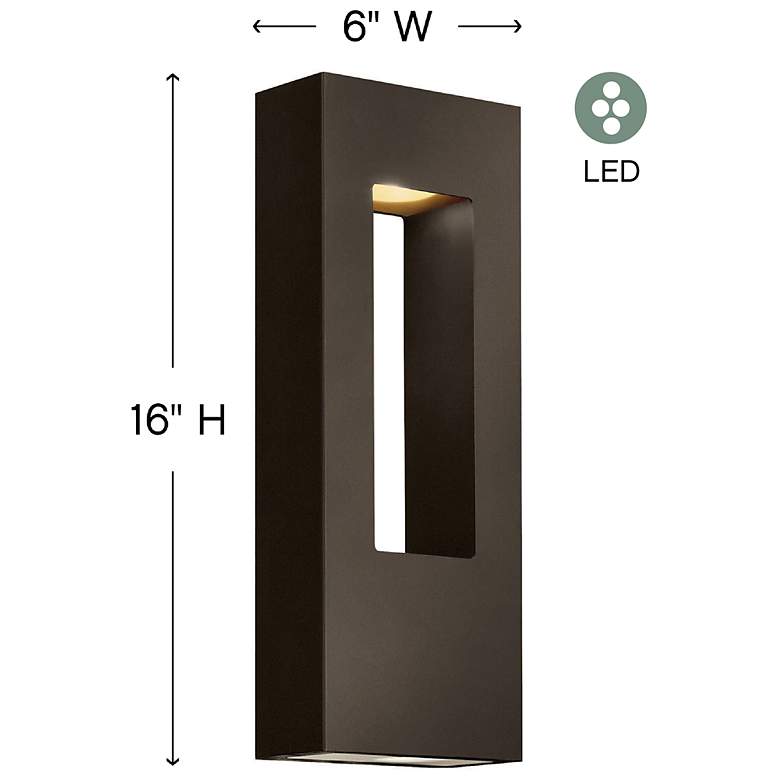 Image 5 Hinkley Atlantis 16" High Bronze ADA Socketed LED Outdoor Wall Light more views