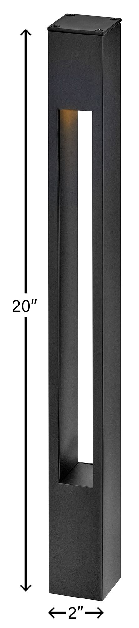 Hinkley Atlantis 20" Modern Satin Black LED Landscape Light Bollard
