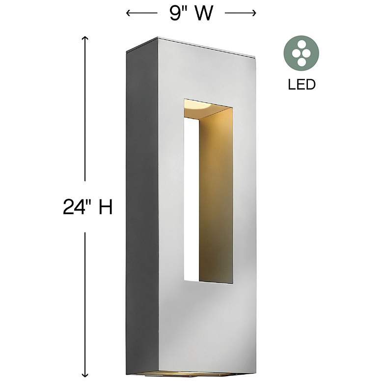 Image 4 Hinkley Atlantis 24" Titanium Finish Modern LED Outdoor Wall Light more views