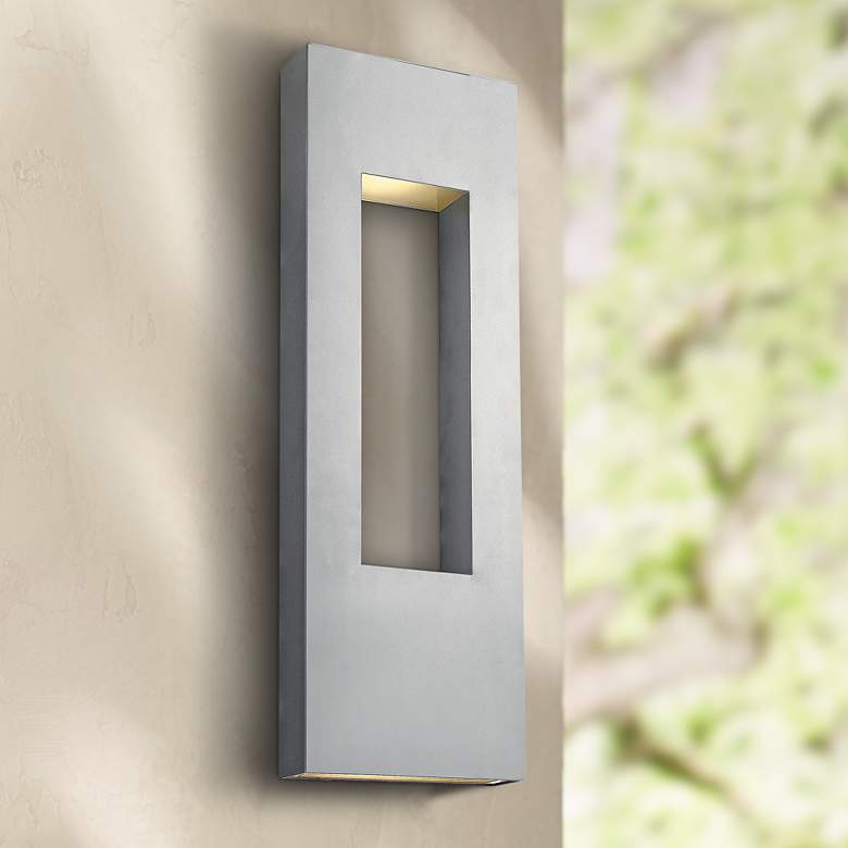 Image 1 Hinkley Atlantis 36" High Titanium Outdoor Wall Light