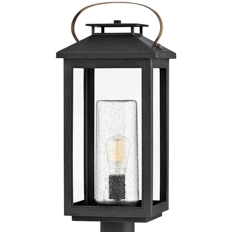 Image 2 Hinkley Atwater 23 inch High Black Glass Outdoor Post Light more views