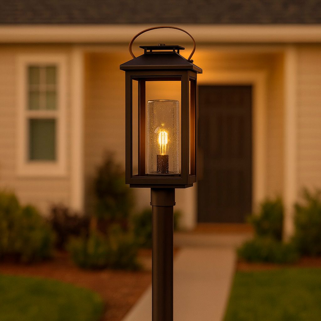 Hinkley Atwater 23" High Black Glass Outdoor Post Light