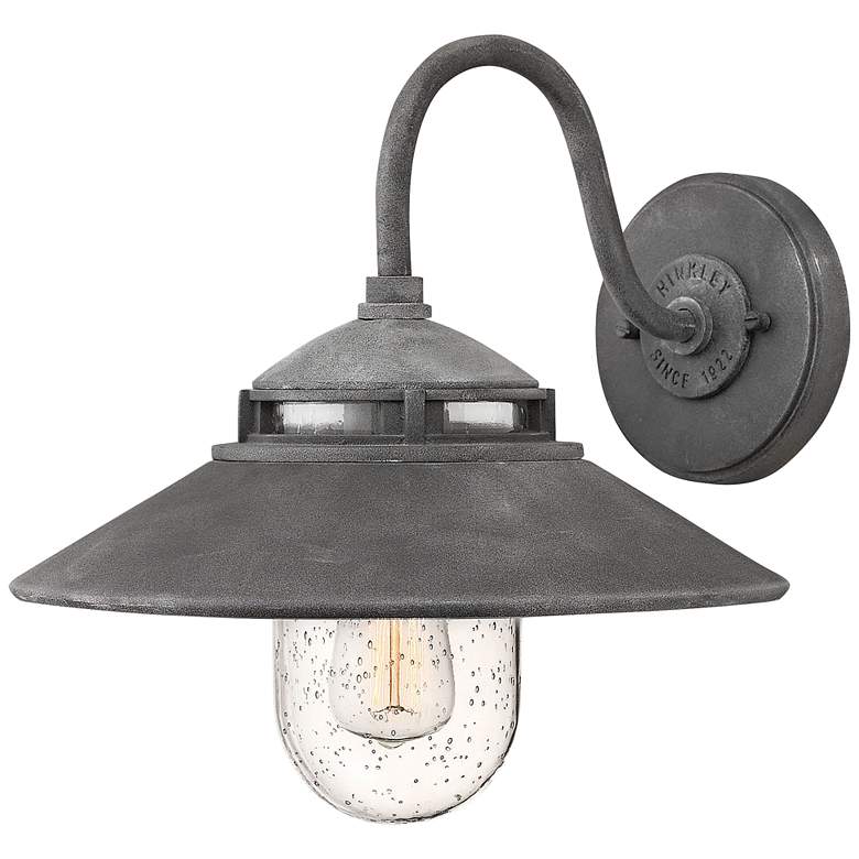 Image 1 Hinkley Atwell 11 3/4" High Aged Zinc Outdoor Wall Light