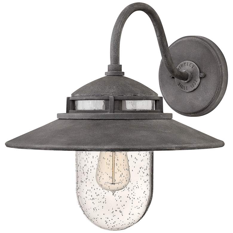 Image 1 Hinkley Atwell 15 1/4 inch High Aged Zinc Outdoor Wall Light