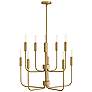 1_Hinkley Austen 30" Lacquered Brass Tiered Modern Candelabra Chandelier