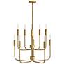 2_Hinkley Austen 30" Lacquered Brass Tiered Modern Candelabra Chandelier more views