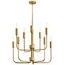 3_Hinkley Austen 30" Lacquered Brass Tiered Modern Candelabra Chandelier more views