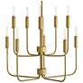 5_Hinkley Austen 30" Lacquered Brass Tiered Modern Candelabra Chandelier more views