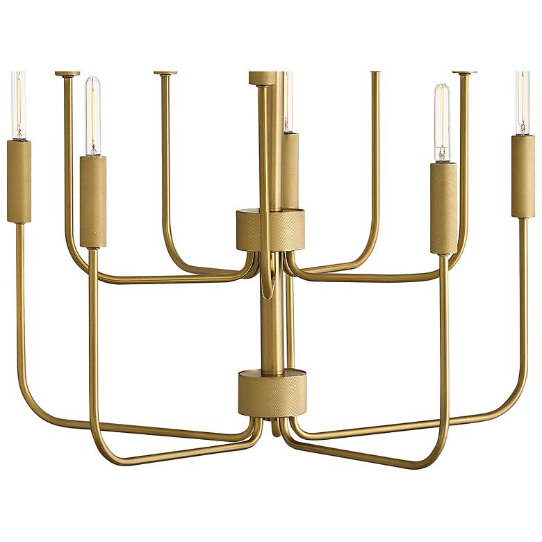 Image 6 Hinkley Austen 30" Lacquered Brass Tiered Modern Candelabra Chandelier more views