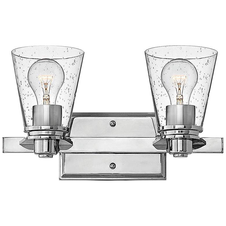 Image 2 Hinkley Avon 8" High Seeded Glass and Chrome 2-Light Wall Sconce