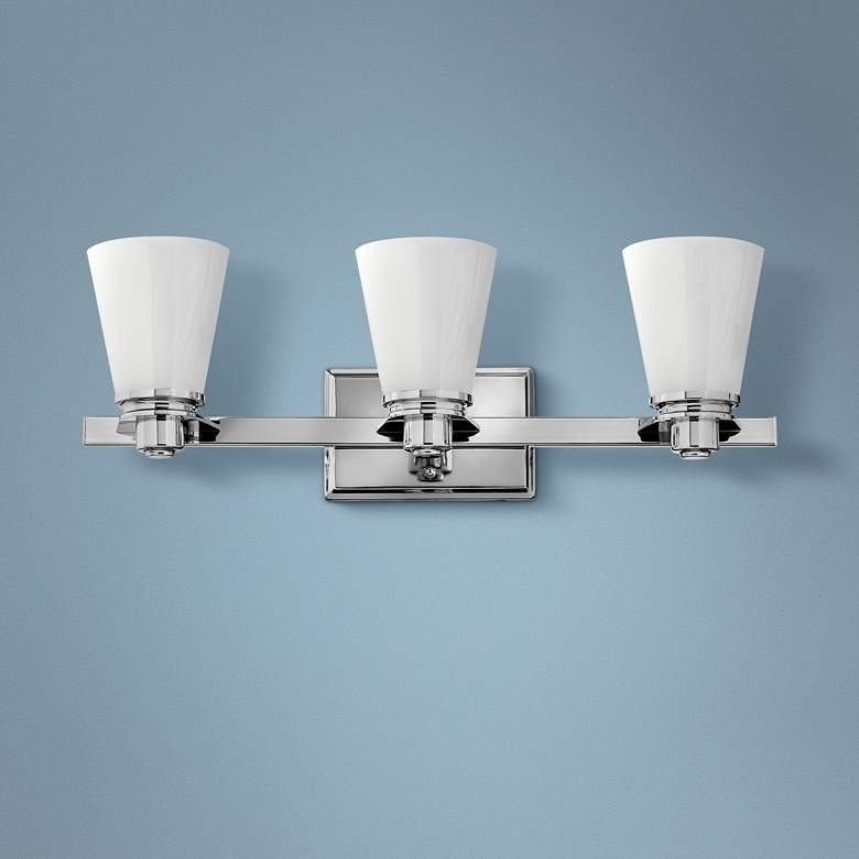 Image 2 Hinkley Avon Collection 23 inch Wide Chrome 3-Light Bath Light