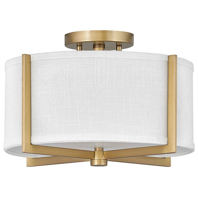 Image 1 Hinkley Axis 14.5" Wide Heritage Brass and White Modern Ceiling Light