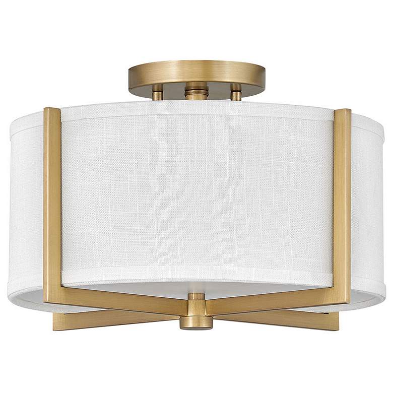 Image 1 Hinkley Axis 14.5 inch Wide Heritage Brass and White Modern Ceiling Light