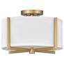 Hinkley Axis 14.5" Wide Heritage Brass and White Modern Ceiling Light