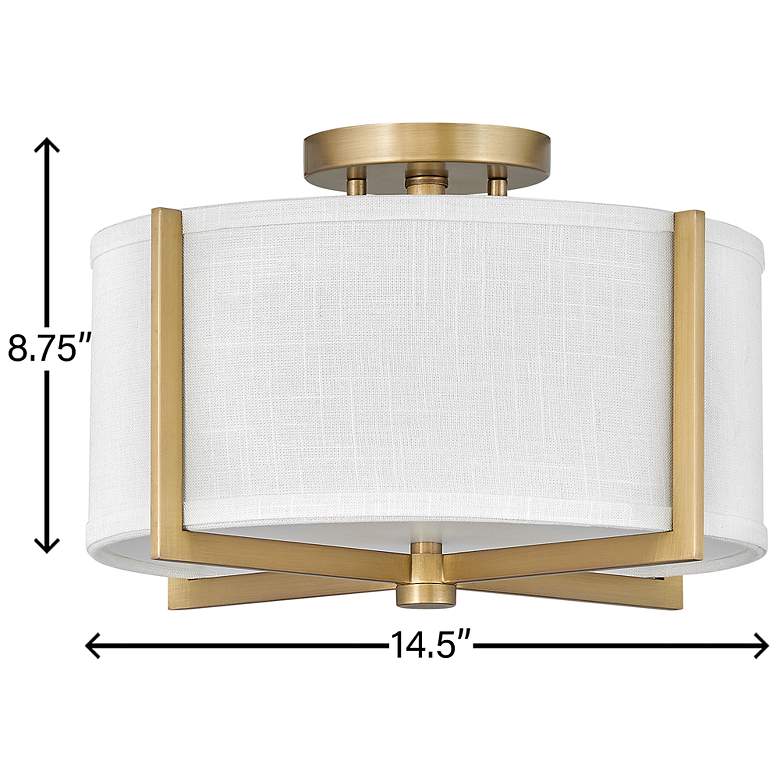 Image 3 Hinkley Axis 14.5" Wide Heritage Brass and White Modern Ceiling Light more views