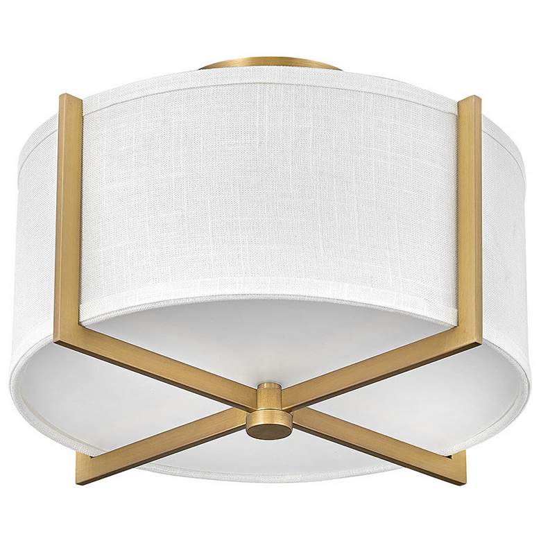 Image 4 Hinkley Axis 14.5" Wide Heritage Brass and White Modern Ceiling Light more views