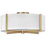 Hinkley Axis 19 1/2" Wide Brass and White Modern Drum Ceiling Light