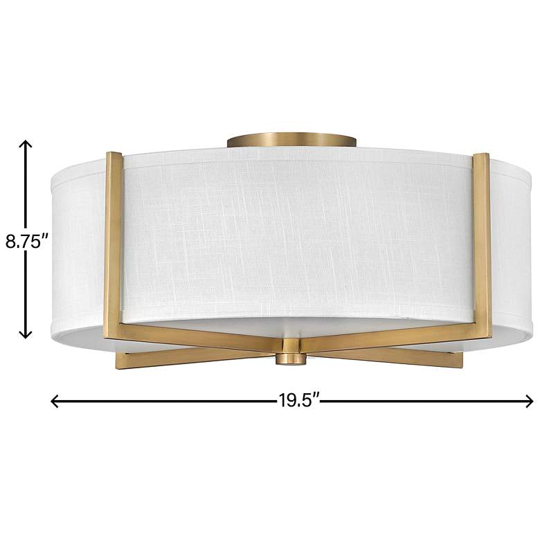 Image 3 Hinkley Axis 19 1/2" Wide Brass and White Modern Drum Ceiling Light more views