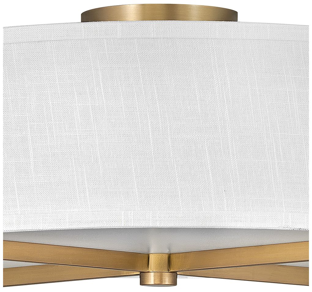 Hinkley Axis 19 1/2" Wide Brass and White Modern Drum Ceiling Light
