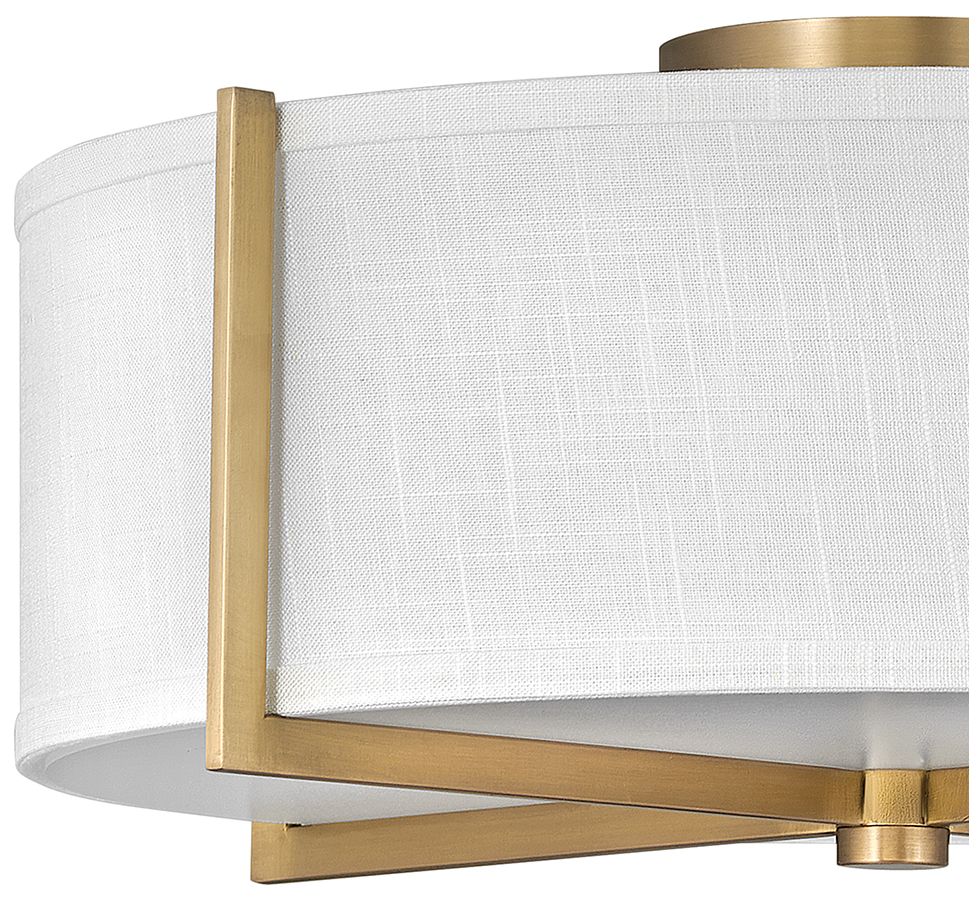 Hinkley Axis 19 1/2" Wide Brass and White Modern Drum Ceiling Light