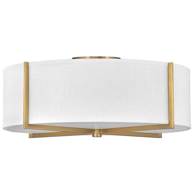 Image 1 Hinkley Axis 25.5 inch Wide Heritage Brass and White Modern Ceiling Light