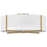 Hinkley Axis 25 1/2" Wide Brass and White Modern Ceiling Light