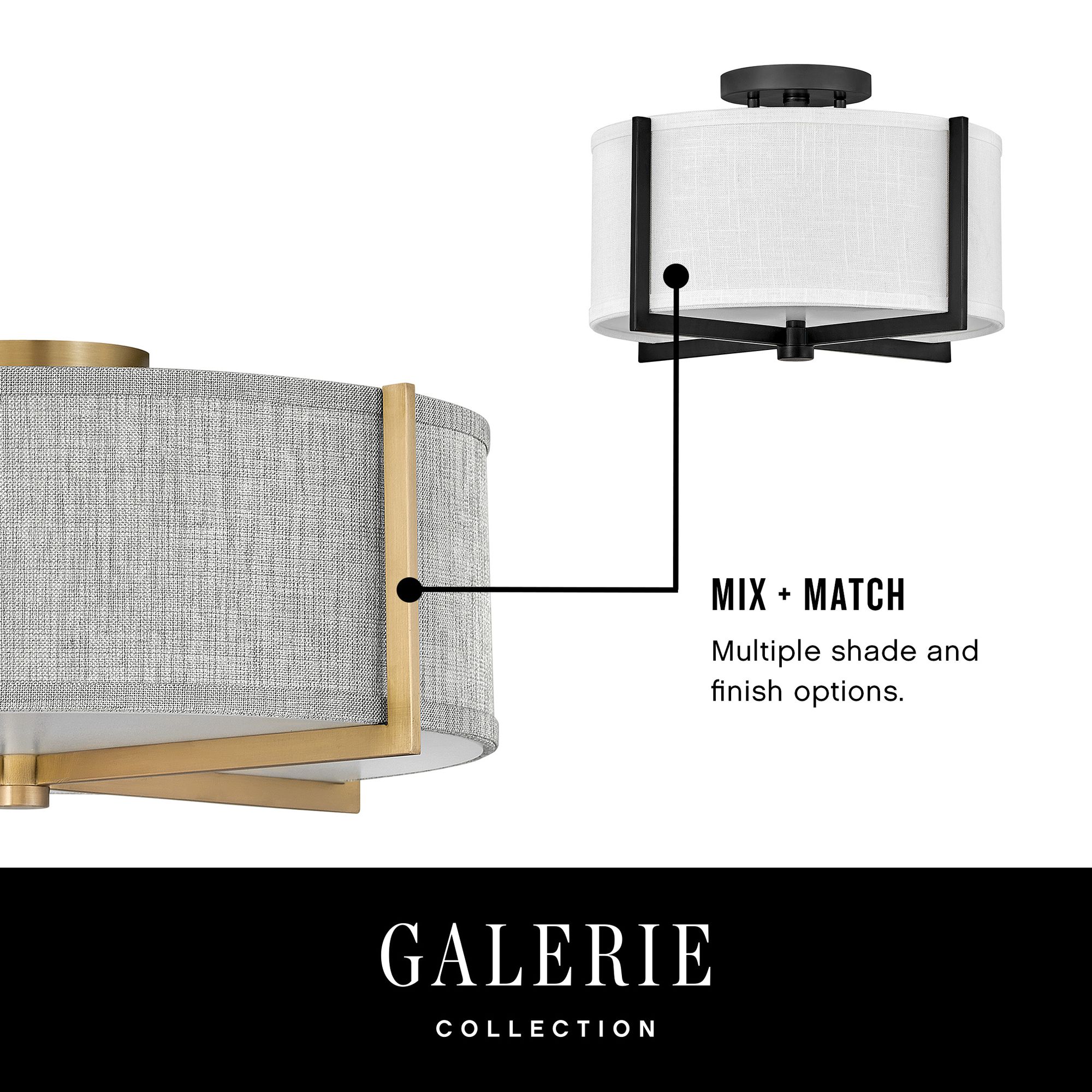 Hinkley Axis 25 1/2" Wide Brass and White Modern Ceiling Light