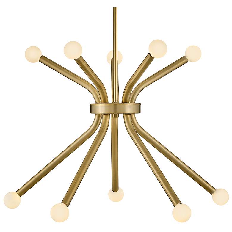 Image 2 Hinkley Axton 24 3/4"W Lacquered Brass 10-Light Chandelier more views